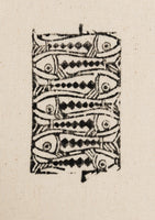 Maach (fish): Woodcut block print on kora cotton